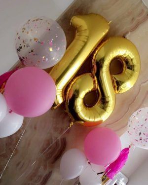 Globos Números Gitantes Dorado