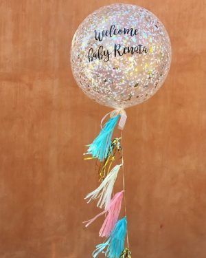 Globo Gigante Transparente confeti baby