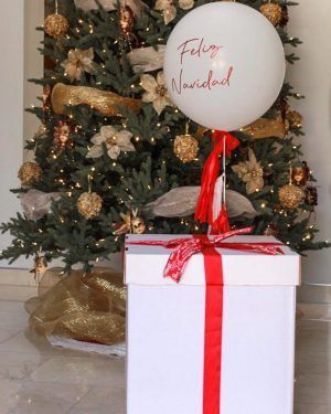 Caja Gigante Navidad Globo Blanco