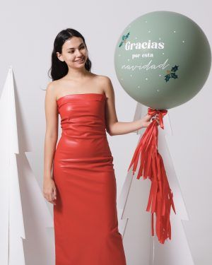 Globo Verde Navideño Personalizable