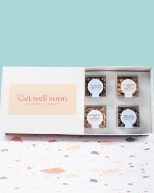 Caja con chocolates sin azúcar "Get well soon"