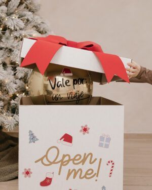 Caja Gigante Golden Balloon Moño Premium