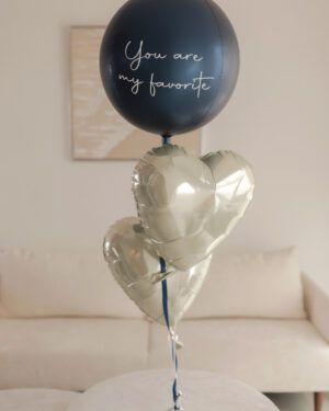 Bouquet globo azul satinado