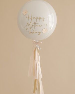 Globo blanco flores