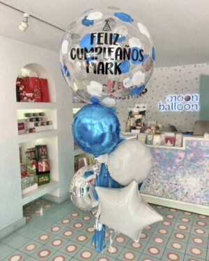 Globo burbuja pintura manchas azul